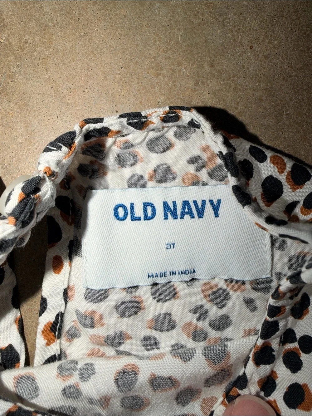 Old Navy Toddler Girls Leopard Print Swing Dress 3T Short Sleeve